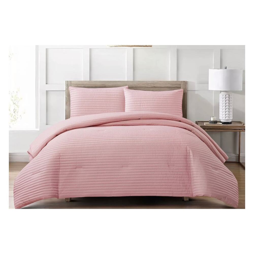 Felicia Blush 3 Piece Comforter Set-Queen